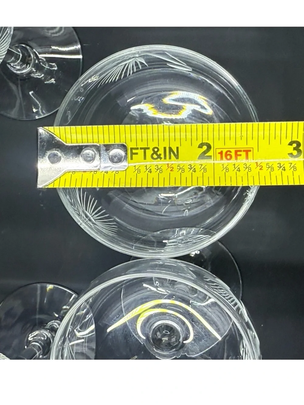 Vintage MCM Etched Crystal Coupe Glasses - Clear (Set of 4)